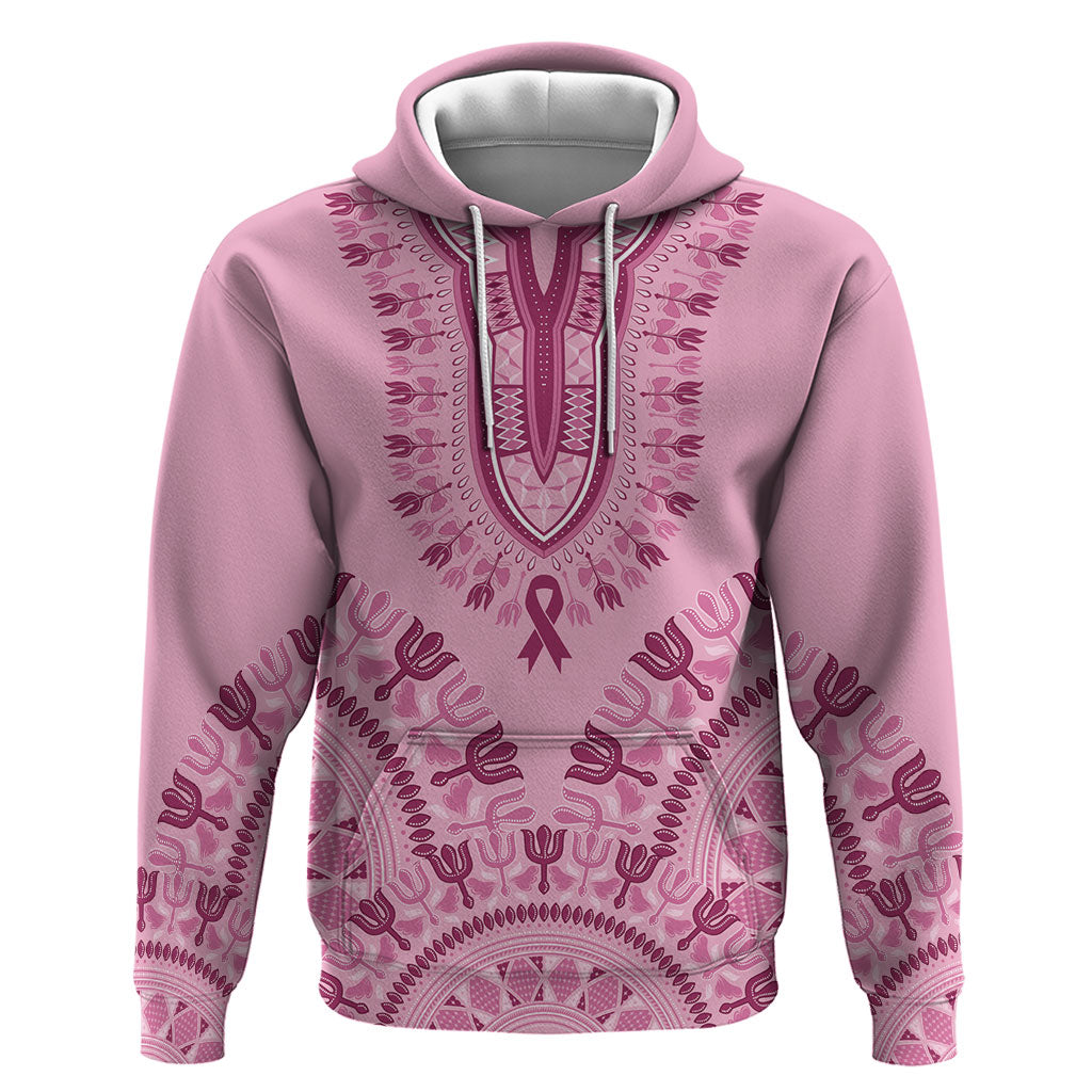 Dashiki Glamorous Pink Zip Hoodie Breast Cancer Fighter