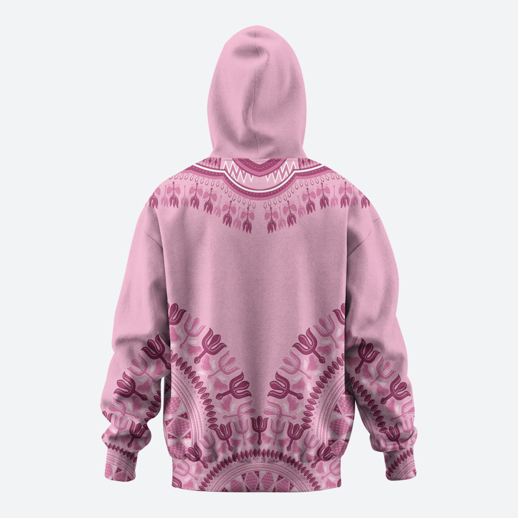 Dashiki Glamorous Pink Zip Hoodie Breast Cancer Fighter