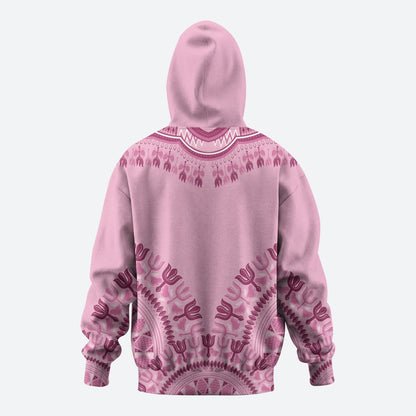 Dashiki Glamorous Pink Zip Hoodie Breast Cancer Fighter