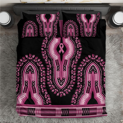 Breast Cancer Pink Ribbon Bedding Set Dashiki Style