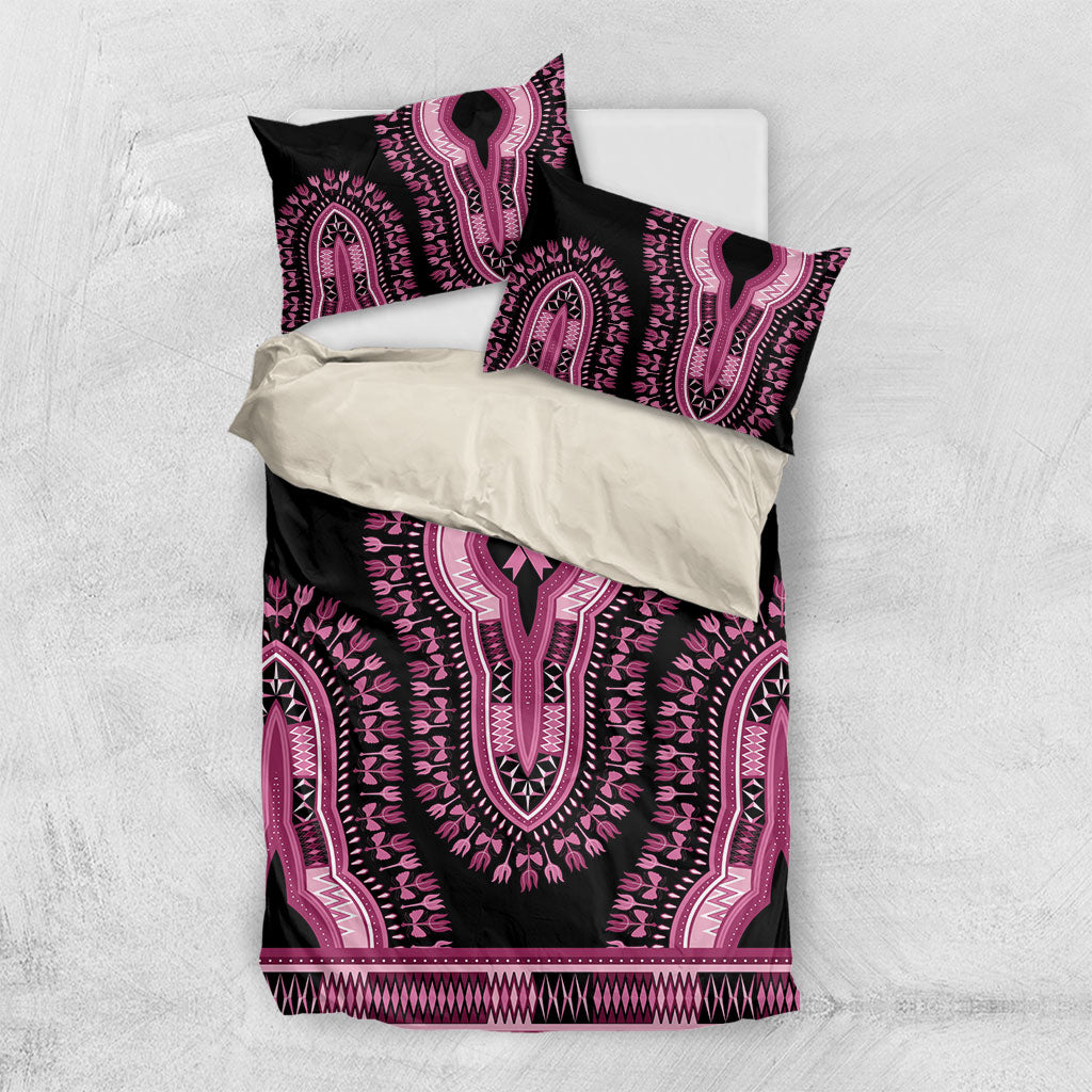 Breast Cancer Pink Ribbon Bedding Set Dashiki Style