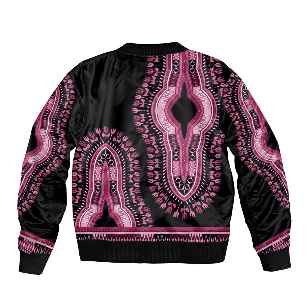 Breast Cancer Pink Ribbon Bomber Jacket Dashiki Style