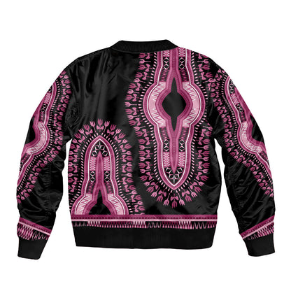 Breast Cancer Pink Ribbon Bomber Jacket Dashiki Style