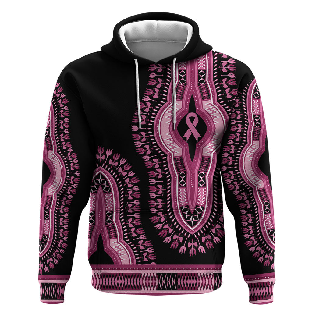 Breast Cancer Pink Ribbon Hoodie Dashiki Style