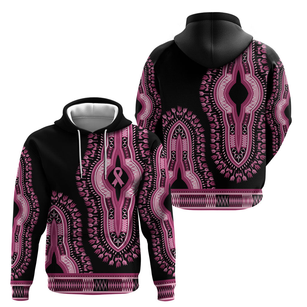 Breast Cancer Pink Ribbon Hoodie Dashiki Style