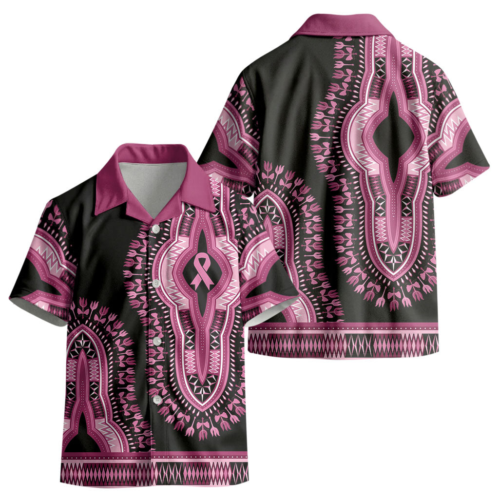 Breast Cancer Pink Ribbon Kid Hawaiian Shirt Dashiki Style