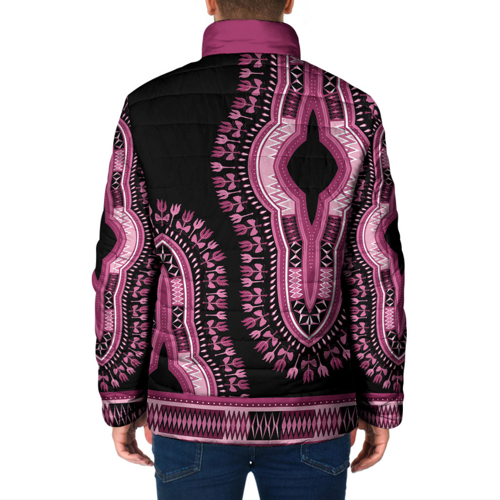 Breast Cancer Pink Ribbon Padded Jacket Dashiki Style