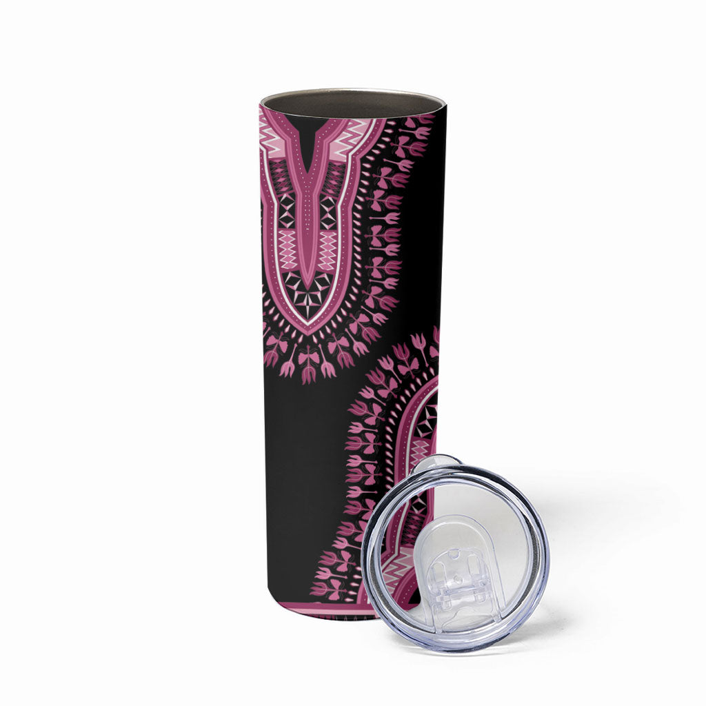 Breast Cancer Pink Ribbon Skinny Tumbler Dashiki Style