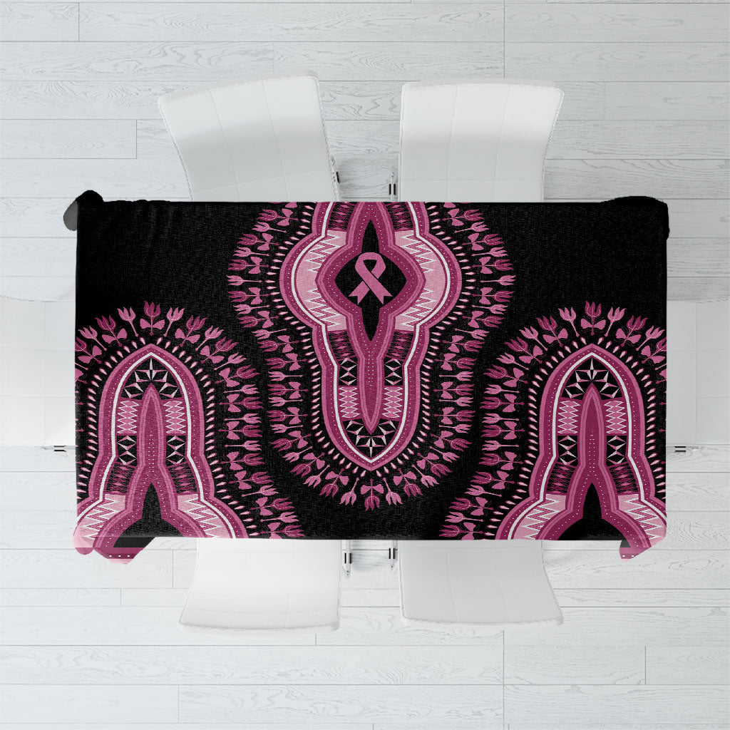 Breast Cancer Pink Ribbon Tablecloth Dashiki Style