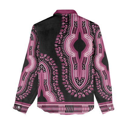 Breast Cancer Pink Ribbon Women Casual Shirt Dashiki Style