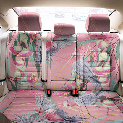 Australia Breast Cancer Back Car Seat Cover Pink Galah with Eucalyptus Flowers