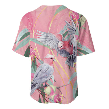 Australia Breast Cancer Baseball Jersey Pink Galah with Eucalyptus Flowers