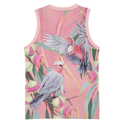 Australia Breast Cancer Basketball Jersey Pink Galah with Eucalyptus Flowers