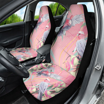 Australia Breast Cancer Car Seat Cover Pink Galah with Eucalyptus Flowers