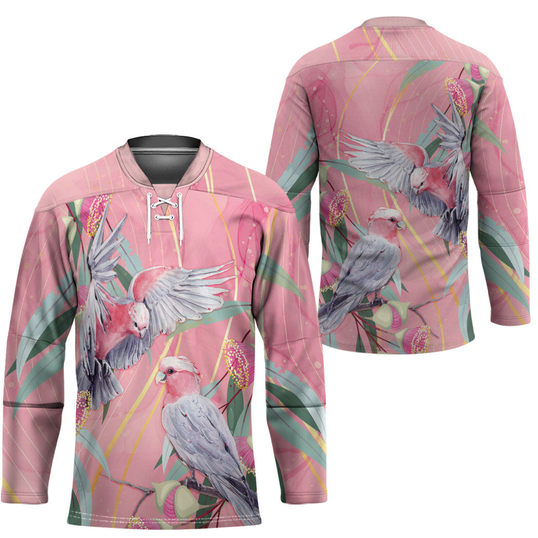 Australia Breast Cancer Hockey Jersey Pink Galah with Eucalyptus Flowers
