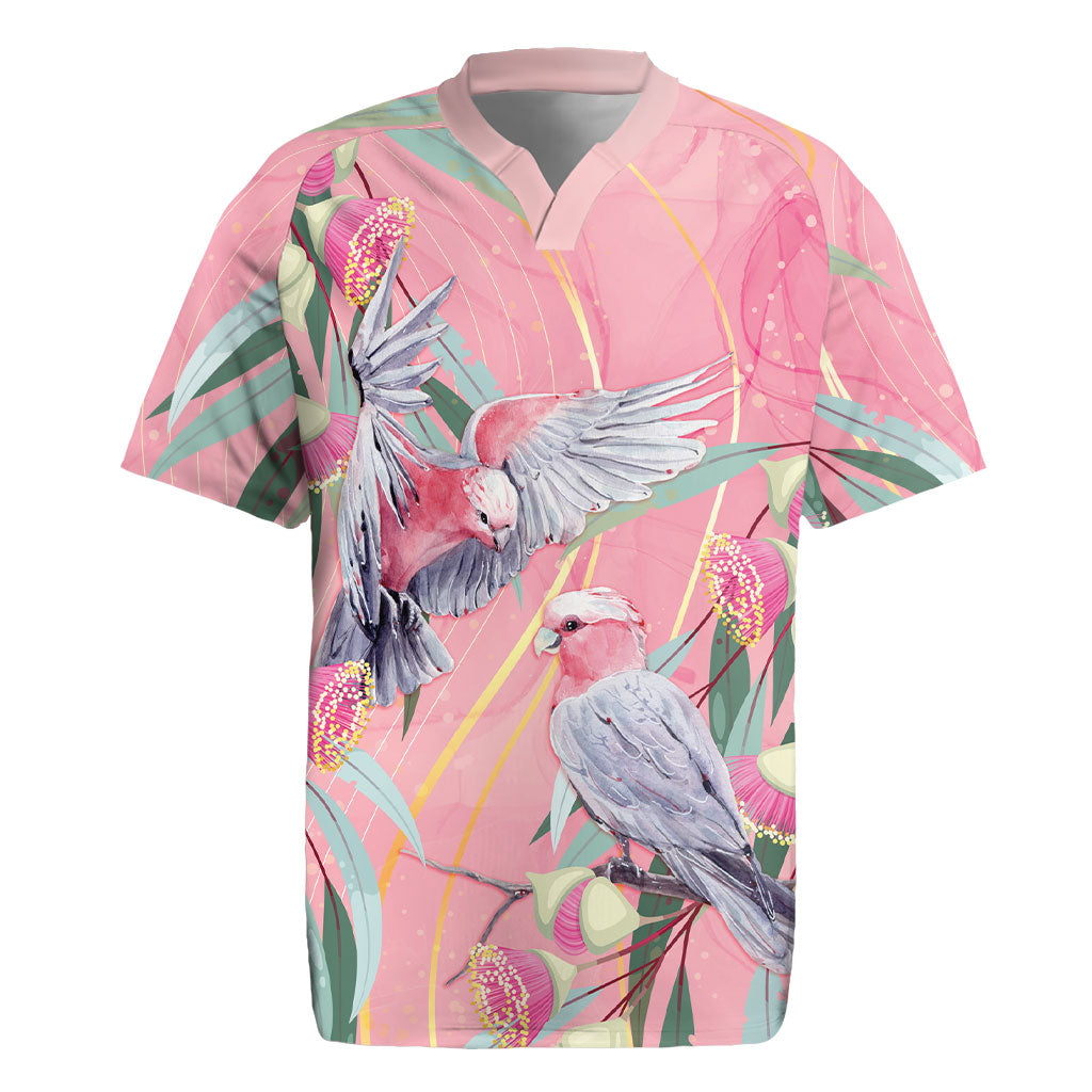 Australia Breast Cancer Rugby Jersey Pink Galah with Eucalyptus Flowers