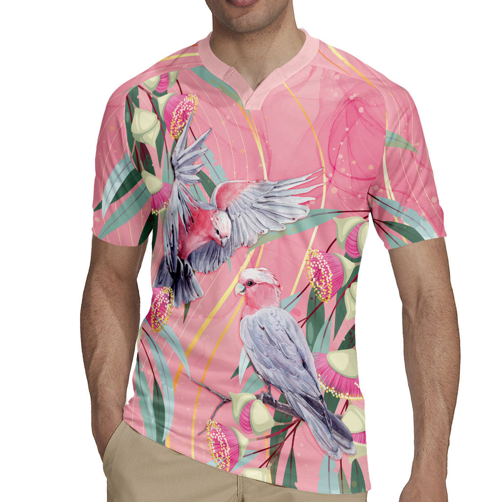 Australia Breast Cancer Rugby Jersey Pink Galah with Eucalyptus Flowers