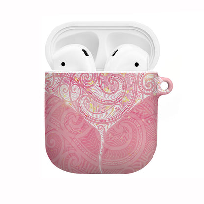 Breast Cancer Movement Maori Aotearoa AirPods Case Manta Ray - Pink Glaze
