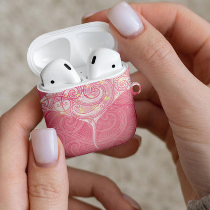 Breast Cancer Movement Maori Aotearoa AirPods Case Manta Ray - Pink Glaze