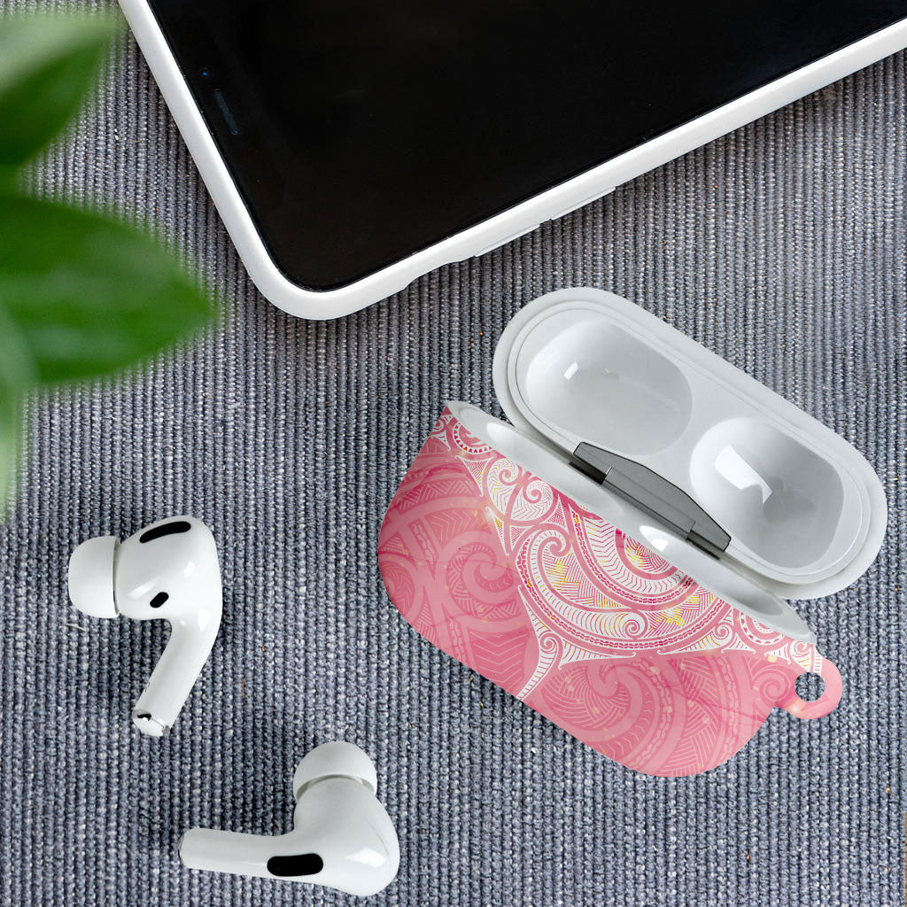 Breast Cancer Movement Maori Aotearoa AirPods Case Manta Ray - Pink Glaze