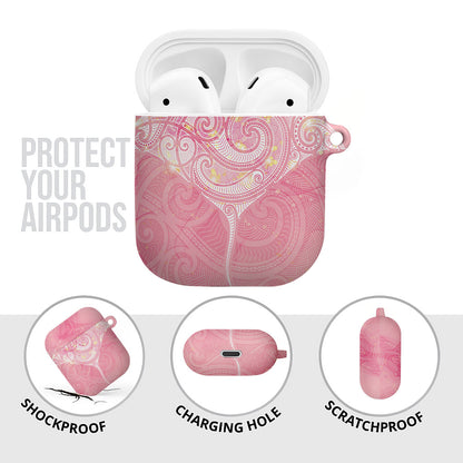 Breast Cancer Movement Maori Aotearoa AirPods Case Manta Ray - Pink Glaze