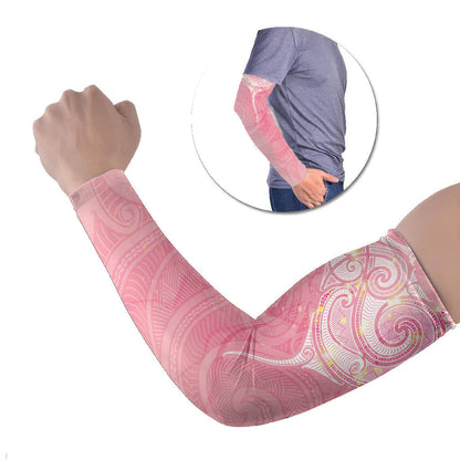 Breast Cancer Movement Maori Aotearoa Arm Sleeves Manta Ray - Pink Glaze