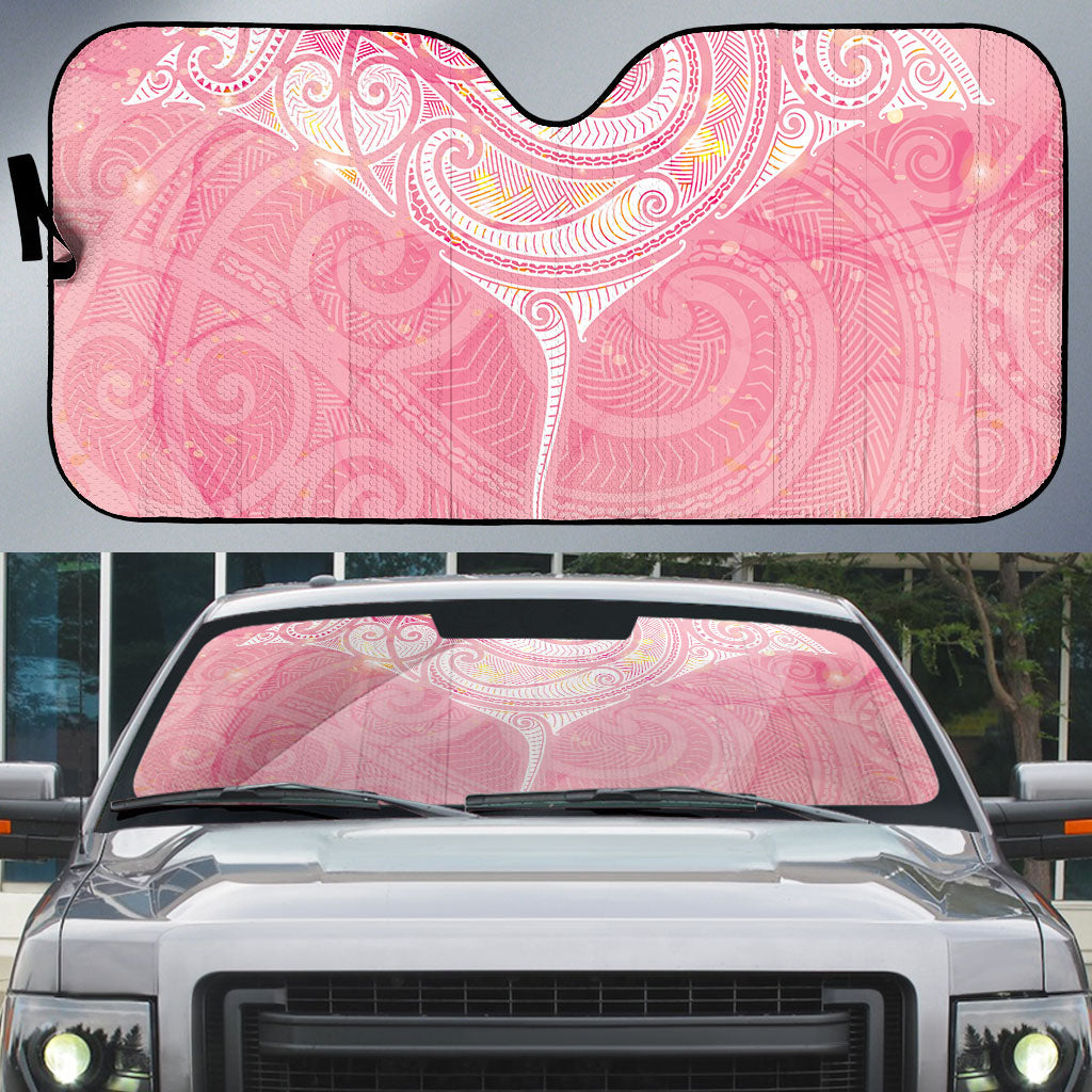 Breast Cancer Movement Maori Aotearoa Auto Sun Shade Manta Ray - Pink Glaze