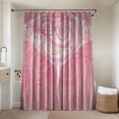 Breast Cancer Movement Maori Aotearoa Bathroom Set Manta Ray - Pink Glaze