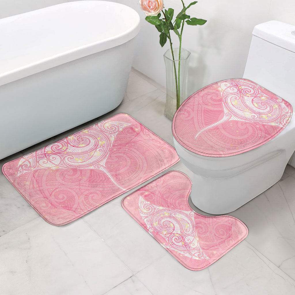 Breast Cancer Movement Maori Aotearoa Bathroom Set Manta Ray - Pink Glaze