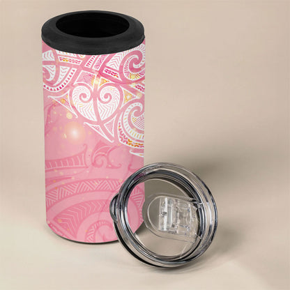 Breast Cancer Movement Maori Aotearoa 4 in 1 Can Cooler Tumbler Manta Ray - Pink Glaze