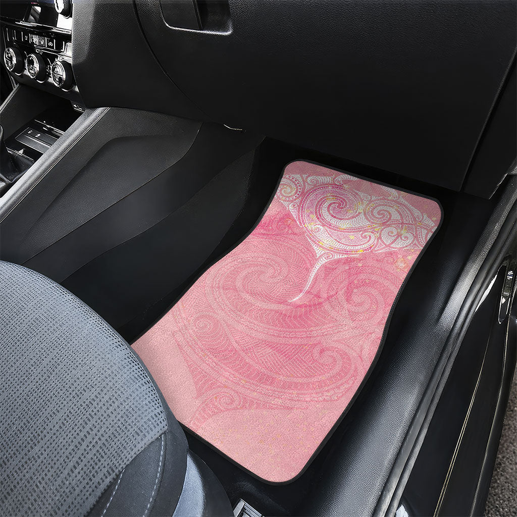 Breast Cancer Movement Maori Aotearoa Car Mats Manta Ray - Pink Glaze