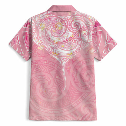 Breast Cancer Movement Maori Aotearoa Hawaiian Shirt Manta Ray - Pink Glaze