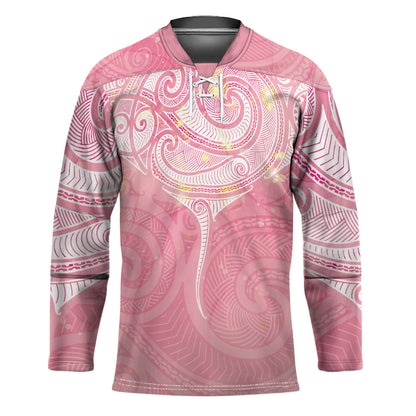 Breast Cancer Movement Maori Aotearoa Hockey Jersey Manta Ray - Pink Glaze