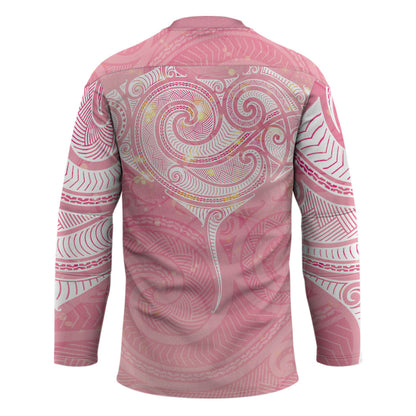 Breast Cancer Movement Maori Aotearoa Hockey Jersey Manta Ray - Pink Glaze