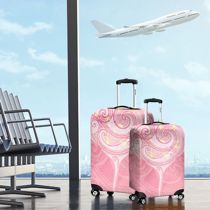 Breast Cancer Movement Maori Aotearoa Luggage Cover Manta Ray - Pink Glaze