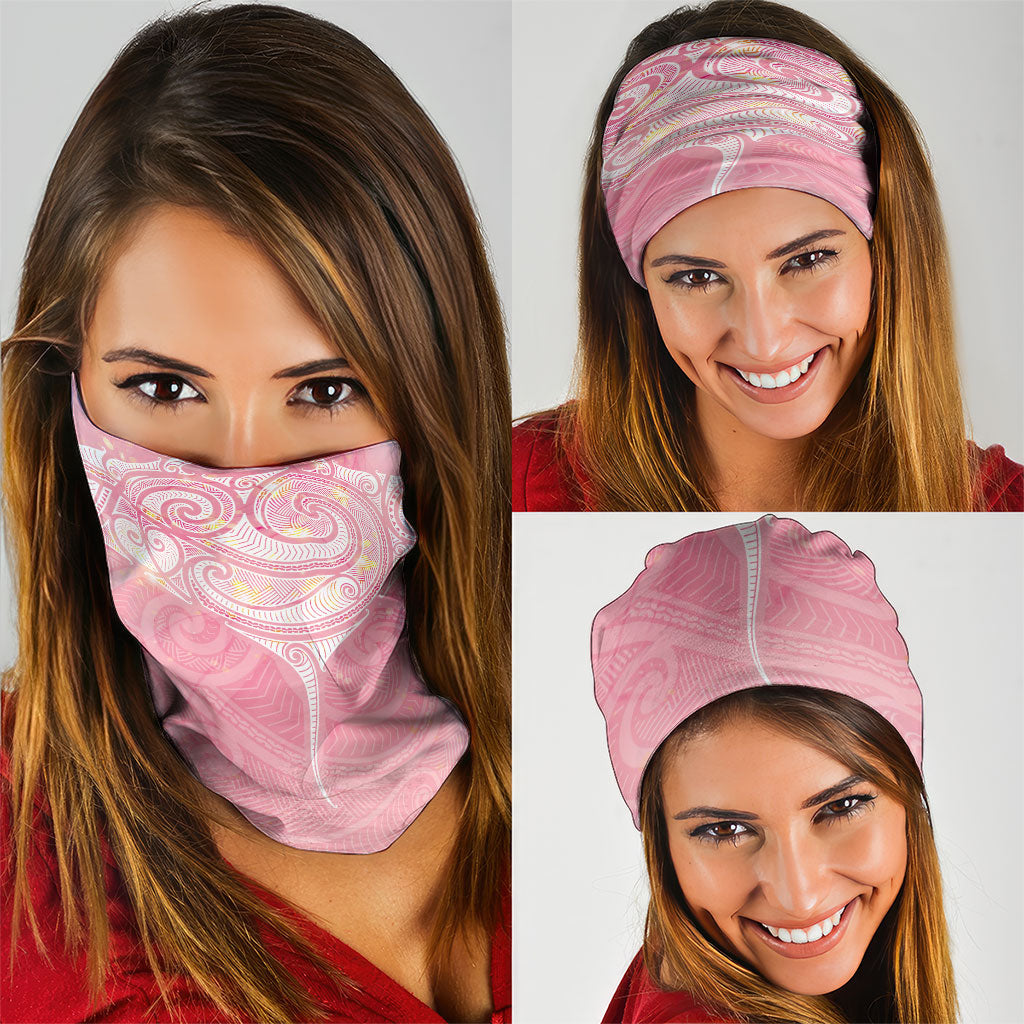 Breast Cancer Movement Maori Aotearoa Neck Gaiter Manta Ray - Pink Glaze