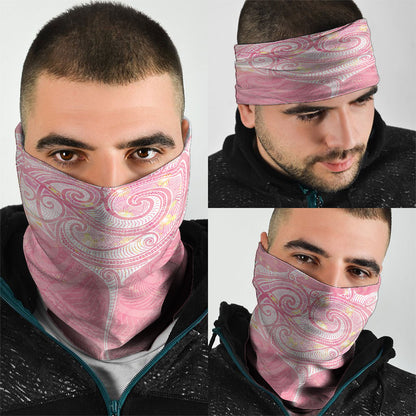 Breast Cancer Movement Maori Aotearoa Neck Gaiter Manta Ray - Pink Glaze
