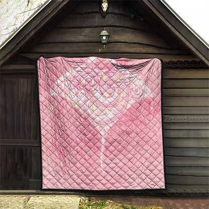 Breast Cancer Movement Maori Aotearoa Quilt Manta Ray - Pink Glaze