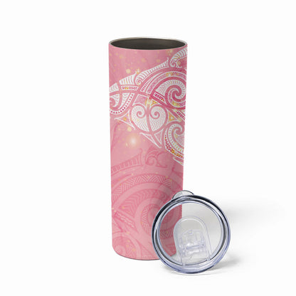 Breast Cancer Movement Maori Aotearoa Skinny Tumbler Manta Ray - Pink Glaze
