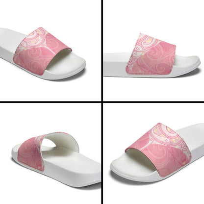 Breast Cancer Movement Maori Aotearoa Slide Sandals Manta Ray - Pink Glaze