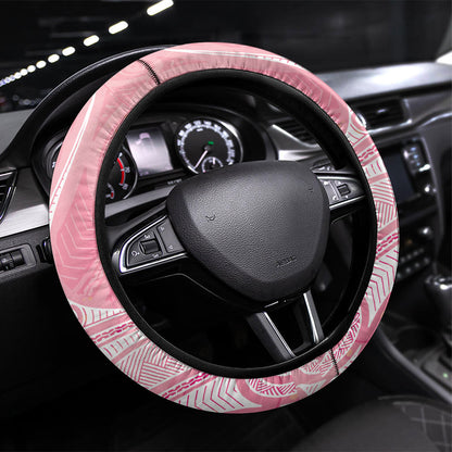 Breast Cancer Movement Maori Aotearoa Steering Wheel Cover Manta Ray - Pink Glaze