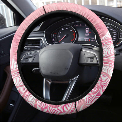 Breast Cancer Movement Maori Aotearoa Steering Wheel Cover Manta Ray - Pink Glaze