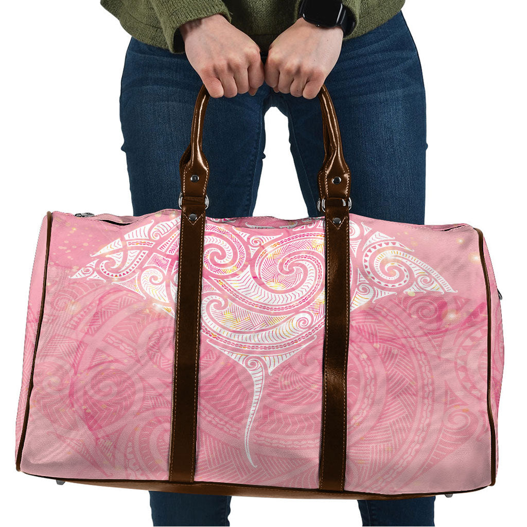 Breast Cancer Movement Maori Aotearoa Travel Bag Manta Ray - Pink Glaze