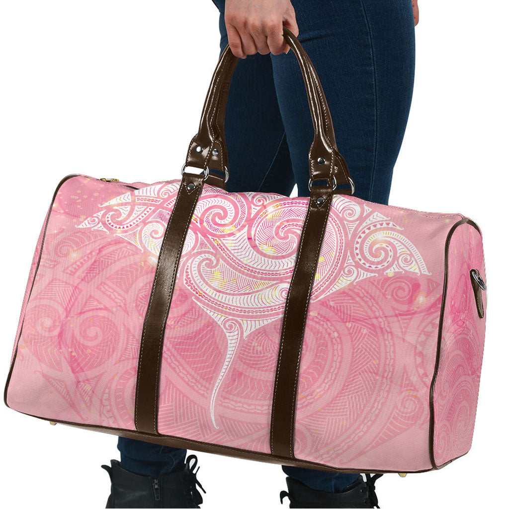Breast Cancer Movement Maori Aotearoa Travel Bag Manta Ray - Pink Glaze