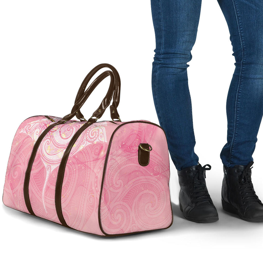 Breast Cancer Movement Maori Aotearoa Travel Bag Manta Ray - Pink Glaze