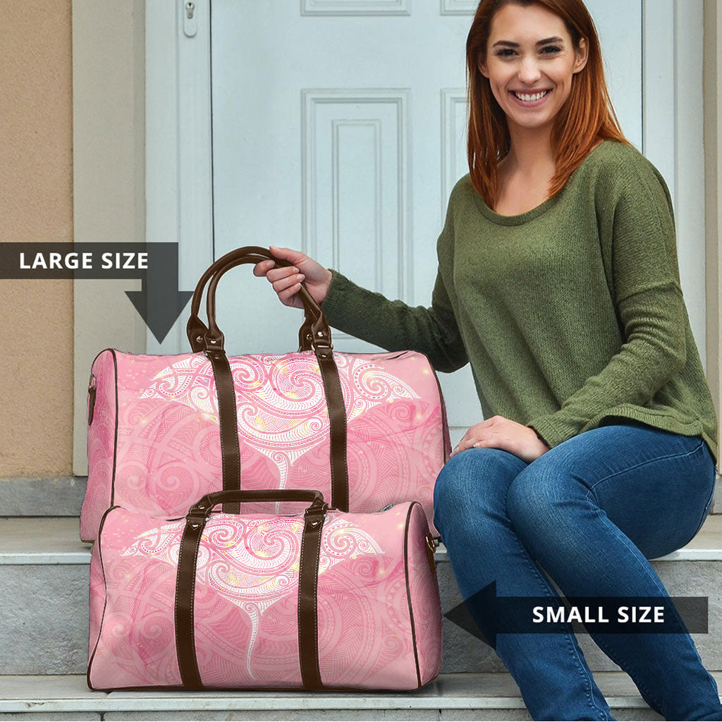 Breast Cancer Movement Maori Aotearoa Travel Bag Manta Ray - Pink Glaze