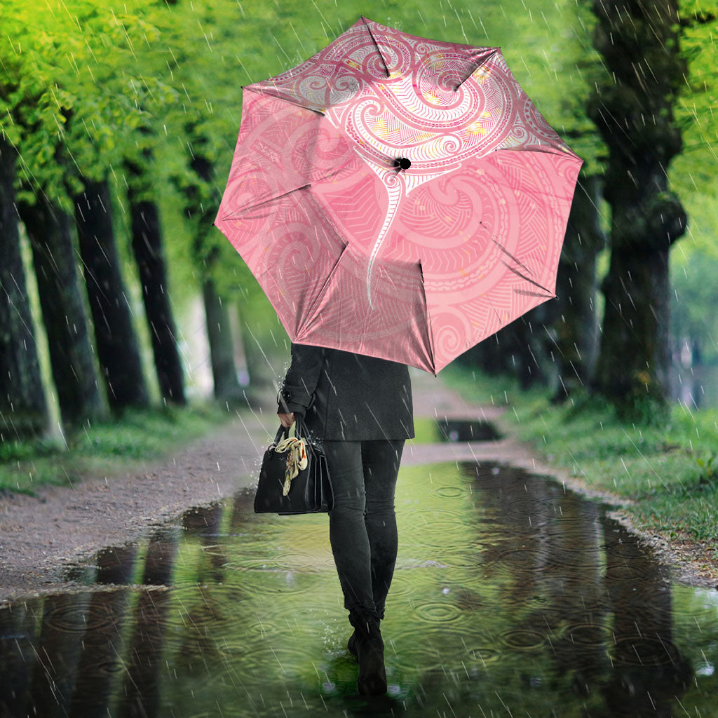 Breast Cancer Movement Maori Aotearoa Umbrella Manta Ray - Pink Glaze