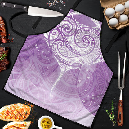 Epilepsy Month Maori Aotearoa Apron Manta Ray - Purple Glaze