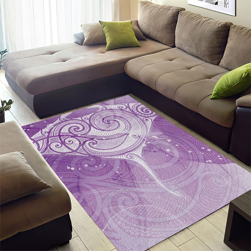 Epilepsy Month Maori Aotearoa Area Rug Manta Ray - Purple Glaze