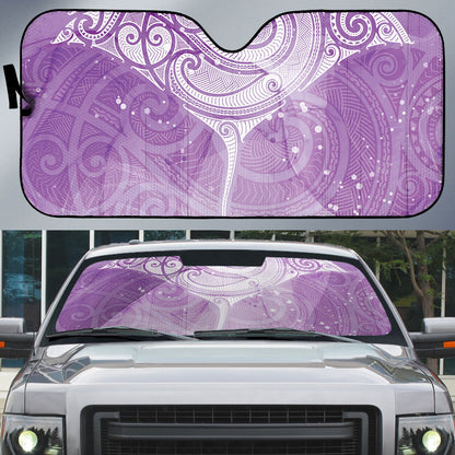 Epilepsy Month Maori Aotearoa Auto Sun Shade Manta Ray - Purple Glaze
